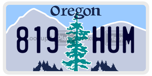 819HUM  license plate in OR