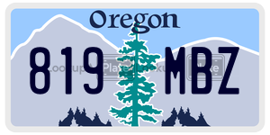 819MBZ  license plate in OR