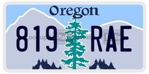 819RAE  license plate in OR