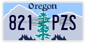 821PZS  license plate in OR