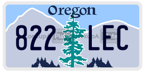 822LEC  license plate in OR