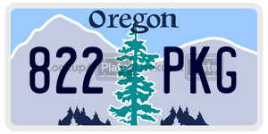 822PKG  license plate in OR