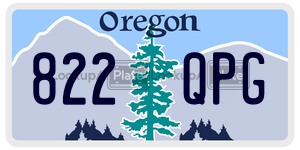 822QPG license plate in Oregon