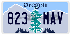 823MAV  license plate in OR