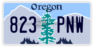 823PNW  license plate in OR