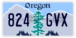 824GVX license plate in Oregon
