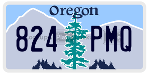 824PMQ license plate in Oregon
