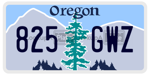 825GWZ  license plate in OR