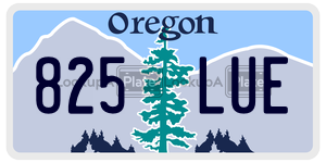 825LUE  license plate in OR