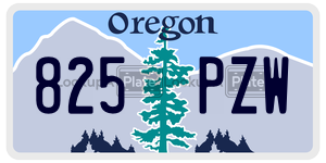825PZW license plate in Oregon