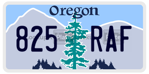 825RAF  license plate in OR