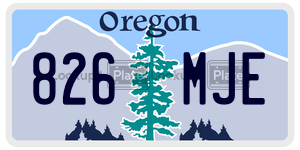826MJE  license plate in OR