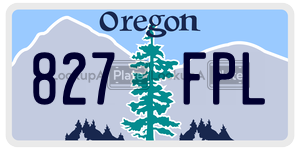 827FPL  license plate in OR