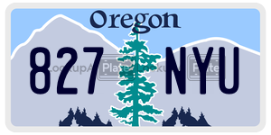 827NYU license plate in Oregon