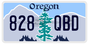 828QBD license plate in Oregon