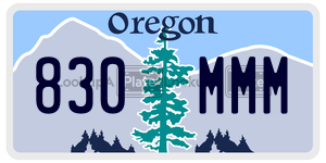 830MMM  license plate in OR