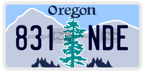 831NDE  license plate in OR