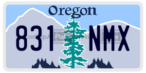 831NMX  license plate in OR