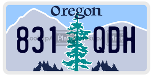 831QDH  license plate in OR
