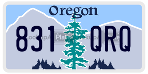 831QRQ  license plate in OR