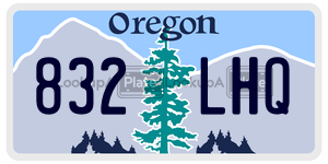 832LHQ  license plate in OR