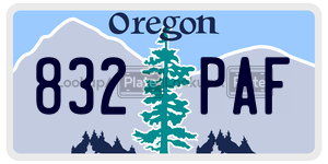 832PAF  license plate in OR