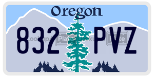 832PVZ  license plate in OR