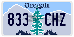 833CHZ  license plate in OR