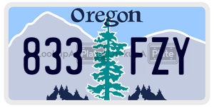 833FZY  license plate in OR
