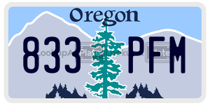 833PFM  license plate in OR