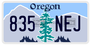 835NEJ  license plate in OR