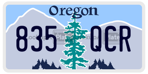835QCR  license plate in OR