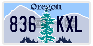 836KXL  license plate in OR