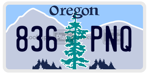 836PNQ  license plate in OR