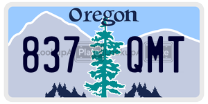 837QMT  license plate in OR