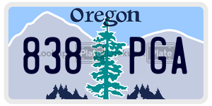 838PGA  license plate in OR
