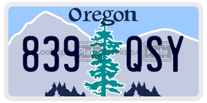 839QSY  license plate in OR