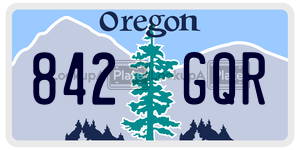 842GQR  license plate in OR