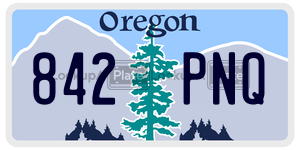 842PNQ  license plate in OR