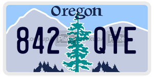 842QYE  license plate in OR