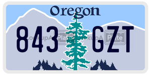 843GZT  license plate in OR