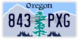 843PXG license plate in Oregon