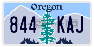 844KAJ  license plate in OR
