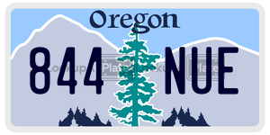 844NUE  license plate in OR