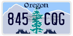 845CQG  license plate in OR