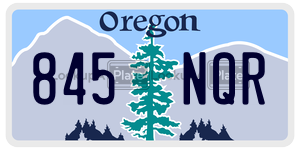 845NQR license plate in Oregon