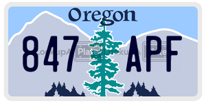 847APF license plate in Oregon