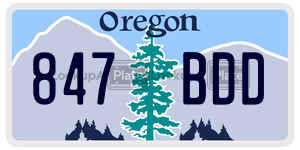 847BDD  license plate in OR