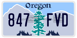 847FVD  license plate in OR