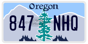 847NHQ license plate in Oregon